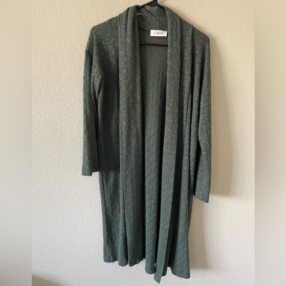 Carly Jean Los Angeles Green Cardigan